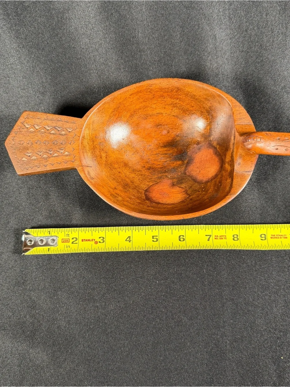 Hand-Carved Wooden Duck Bowl Mid Century Folk Art Yugoslavian Treen Tray